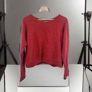 Textile Elizabeth and James striped Red Cropped long sleeve Sweater 100% Cotton